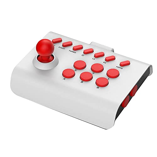 Arcade Stick Controller Fight Stick Joystick for Switch PS4 PS3 Ultimate Pandora Box PC Fighting Games Game joystick for XBOX for Android IOS Mobile Phone (white red)