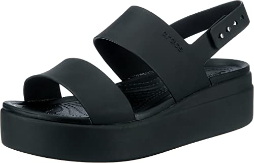 Crocs Women's Brooklyn Low Wedges, Platform Sandals, Black/Black, 7