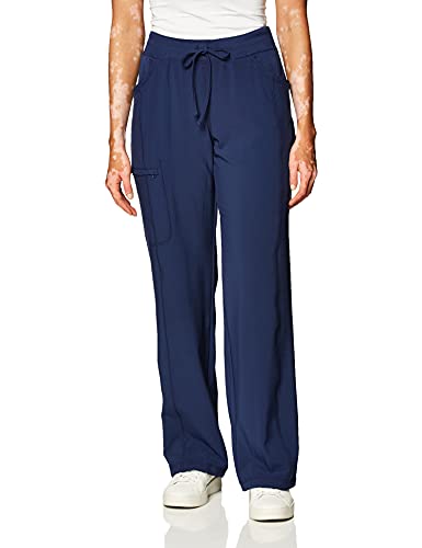 Cherokee Women's Infinty Low Rise Straight Leg Drawstring Scrub Pant, Navy, Medium