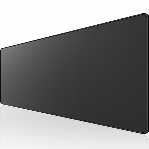 KTRIO Large Gaming Mouse Pad with Superior Micro-Weave Cloth, Extended Desk Mousepad with Stitched Edges, Non-Slip Base, Water Resist Keyboard Pad for Gamer, Office & Home, 35.4 x 15.7 in, Black