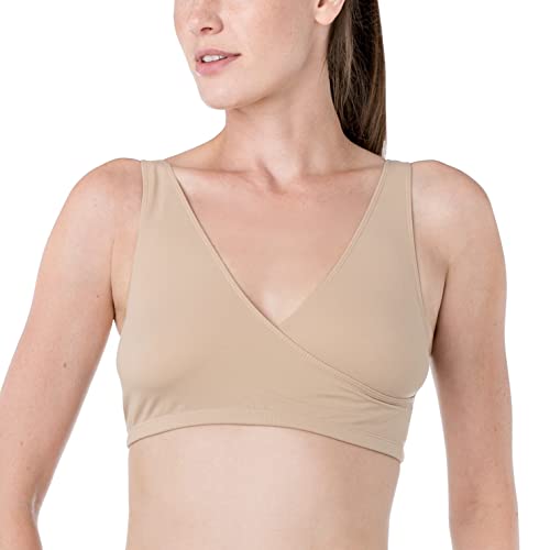 Elita Women's 'Silk Magic' Microfiber Crossover Bra, Classic Beige, 32