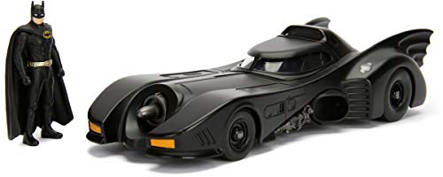 Jada Toys Batman1989 Batmobile With 2.75' Batman Metals Diecast Vehicle With Figure, Black