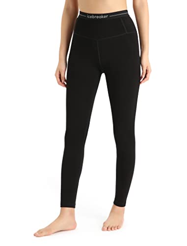 Icebreaker Merino Women's 260 Tech High Rise Leggings, Black, Small