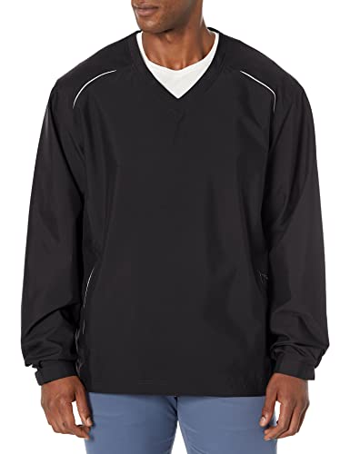 Cutter & Buck Men's Big-Tall Cb Weathertec Beacon V-Neck Jacket, Black, Large/Tall