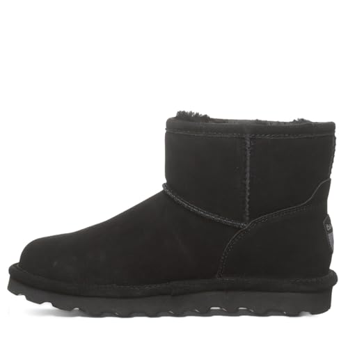 BEARPAW Women's Alyssa Black Size 9 | Women's Ankle Boot | Women's Slip On Boot | Comfortable Winter Boot