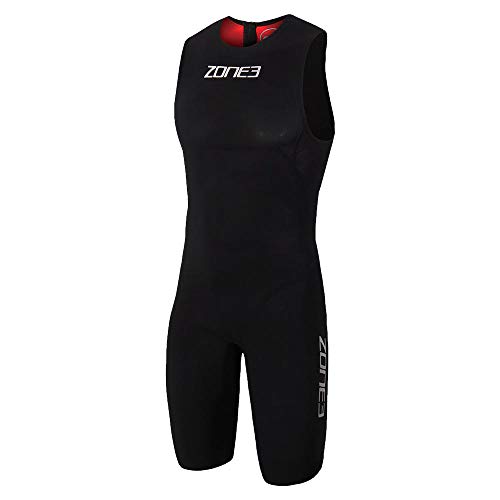 Zone3 Men's Streamline Sleeveless Swimskin (Black/Red, Small)
