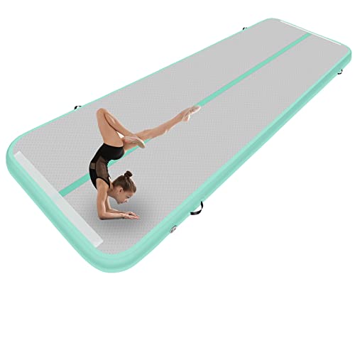 XHYCPY Inflatable Air Gymnastics Mat 10ft/13ft/16ft/20ft Tumbling Mat with Electric Pump 4.3ft Extra Wide 4 Inches Thich Tumble Track for Home Use/Training/Cheerleading/Yoga/Water