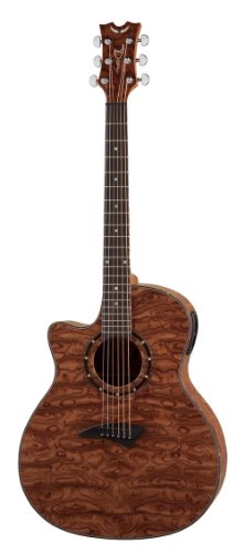 Dean Guitars 6 String Dean Exotica Acoustic/Electric Guitar w/Aphex Bubinga Wood Lefty, Left Handed, Gloss Natural (EBUBINGA L)