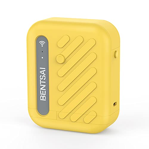 BENTSAI B10 Mini Handheld Printer Mobile Printer Wirless WiFi Printer with iOS/Android APP (Yellow) for DIY Printing T-Shirt Printing QR-Code Barcode Production Date Logo Batch Series Number