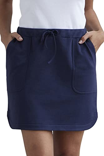 Fair Indigo Women's Organic All-Cotton Mini Skirt (L, Midnight Navy)