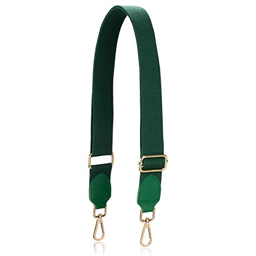 Allzedream Purse Straps Replacement Crossbody Bags Handbag Wide Canvas Leather Adjustable (Green)