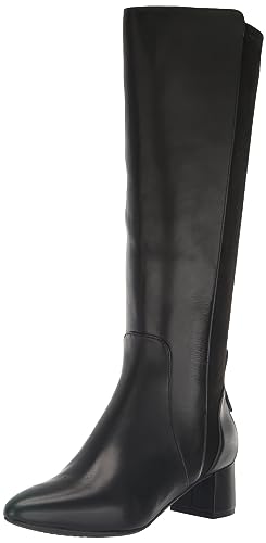 Cole Haan Women's The GO-to Block Heel Tall Boot 45MM Fashion, Black Leather, 8
