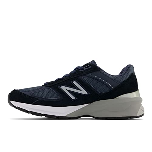 New Balance Women's Made in US 990 V5 Sneaker, Navy/Silver, 9
