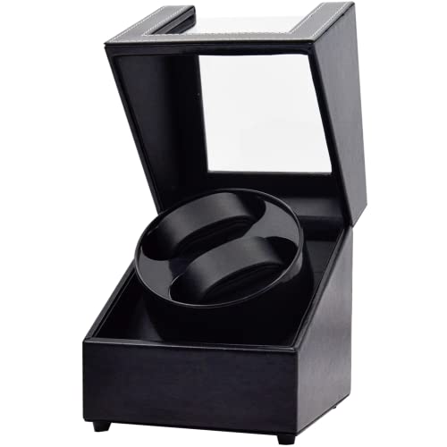 ZOEJOE 2 Watch Winder Box for Men and Women Automatic Watches Organizer Storage Display Case,PU Black