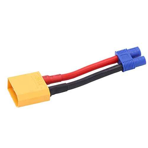 Leapiture 12AWG 94mm/3.7in Length XT90 Male Plug XT90 Female to EC3 Male Cable Connector Ends Safe Shell Reusable for RC Car Model