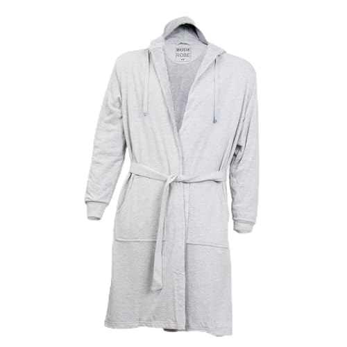 DudeRobe Men's Hooded Robe | As Seen on Shark Tank! - L/XL, Grey, Ultimate Comfort and Style for Men's Loungewear