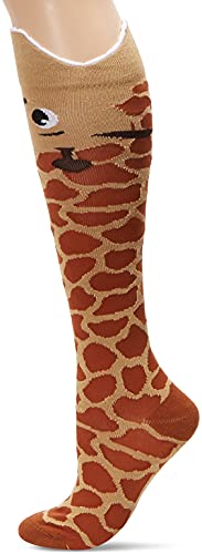 K. Bell Socks Women's Funny Animal Novelty Crew Socks, Giraffe (Tan), Shoe Size: 4-10
