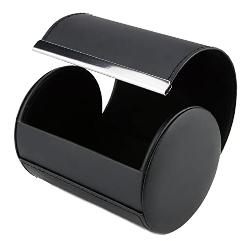 Iristide Neck Tie Box Formal Cylinder Men's Classy Necktie Travel Storage Case (Black)