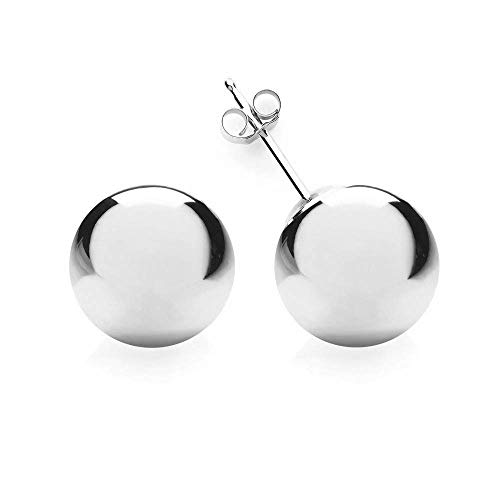 NYC Sterling Silver Bead Ball Studs – 3mm-10mm Earrings-Plain Round Polished Hypoallergenic Studs for Women, Girls (3mm to 10mm)