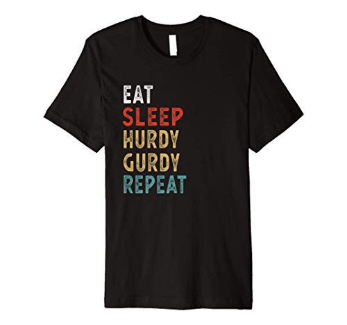 Vintage Eat Sleep Hurdy gurdy Repeat Funny Hurdy gurdy playe Premium T-Shirt
