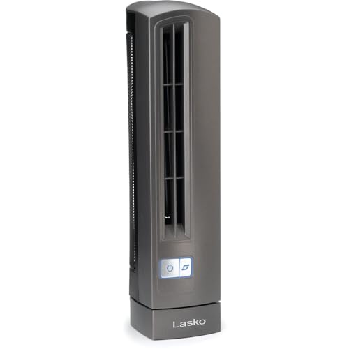 Lasko Air Stik Ulta-Slim Oscillating Desktop Fan, 2 Speeds, for Bedroom, Living Room, Office, 14', Gray, 4000