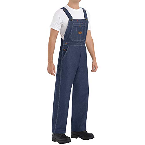 Red Kap Men's Denim Bib Overall, 36W x 30L