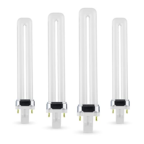 Circle (4 Pack) PL-13W 841, 2 Pin GX23, 13 Watt Single U-Shaped Twin Tube, Compact Fluorescent Light Bulb, Replaces Philips PLS13W41 GX23, Sylvania CF13DS841 GX23
