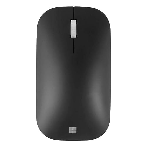 Microsoft Modern Mobile Mouse, Black - Comfortable Right/Left Hand Use design with Metal Scroll Wheel, Wireless, Bluetooth for PC/Laptop/Desktop, works with Mac/Windows 8/10/11 Computers