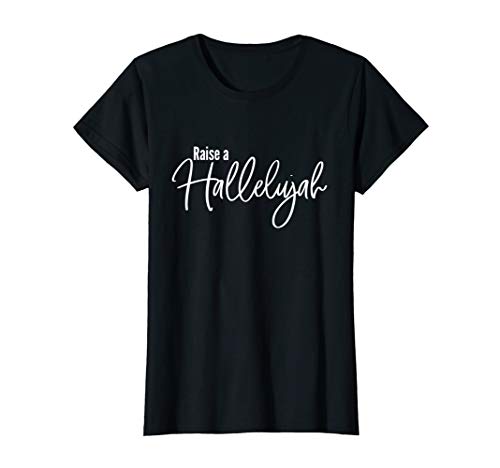 Womens Hallelujah Religious Tee Song WWJD Praise The Lord Sing Amen