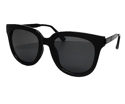 O2 Eyewear 613 Premium Oversize Womens Mens Mirror Funky Retro Fashion Candy Revo Sunglasses (METAL ARM, SOLID BLACK)
