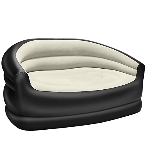 blowell Camping Inflatable Couch Chair - Double Blow Up Couch Lounger for Home Living Room - Indoor Air Sofa Mattress for Adults
