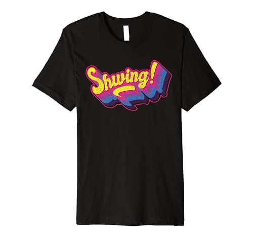 SCWING, classic 80's word, big and bold in retro colors Premium T-Shirt