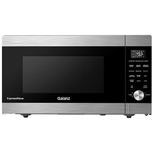 Galanz Microwave Oven ExpressWave with Patented Inverter Technology, Sensor Reheat, 10 Variable Power Levels, Express Cooking Knob, 1250W 2.2 Cu Ft Stainless Steel GEWWD22S1SV125