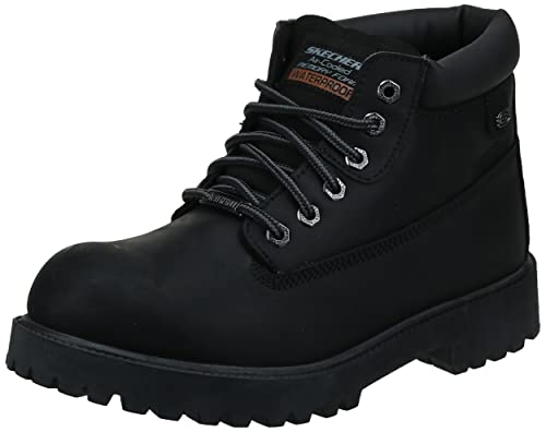 Skechers Men's Sergeants Verdict Chukka Boot,Black Waterproof Oiled Smooth Leather,12 M US