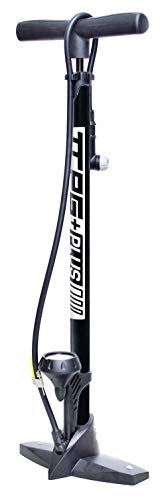 Serfas 47020 Bicycle High Pressure Air Floor Pump, Presta and Schrader Valve Adapter, Air Gauge, MTB TCPG, Long Stroke, Black