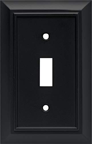 Franklin Brass 64219 Architectural Single Toggle Switch Wall Plate / Switch Plate / Cover, Flat Black, Packaging May Vary