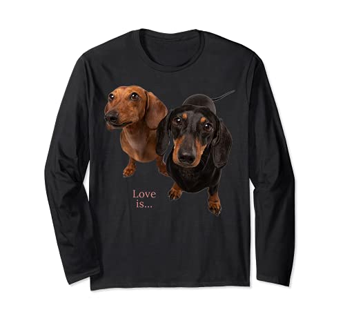 Dachshund Shirt Weiner Dog Mom Dad Love Doxie Puppy Cute Tee Long Sleeve T-Shirt