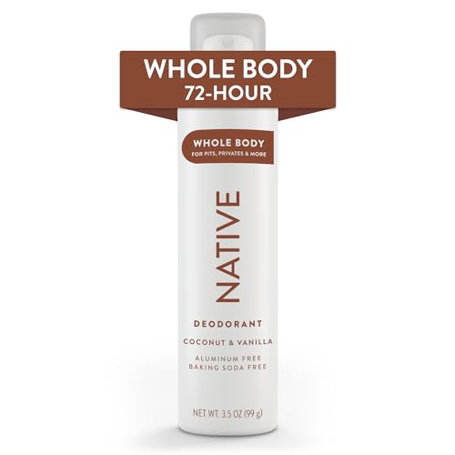 Native Whole Body Deodorant Spray Contains Naturally Derived Ingredients, Deodorant for Women & Men | 72 Hour Odor Protection, Aluminum Free with Coconut Oil and Shea Butter | Coconut & Vanilla