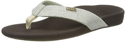 Reef womens Reef Ortho-spring Flip Flop, Brown/White, 9 US