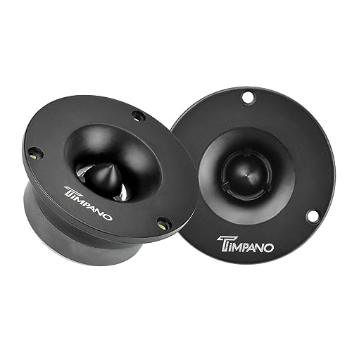 Timpano TPT-ST3 3.75 Inch Super Tweeter Black, 4 Ohm, 500 Watts Peak, 105 dB Bullet, 1 in Voice Coil, Pro Car Sound System Bullet Tweeters (Pair)