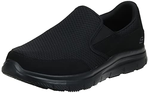 Skechers Men's Black Flex Advantage Slip Resistant Mcallen Slip On - 8.5 2E US