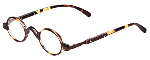 Calabria R314/R501S Vintage Metal Reading Glasses +1.50 Tortoise Men Women Designer Professor Round Single Power Readers