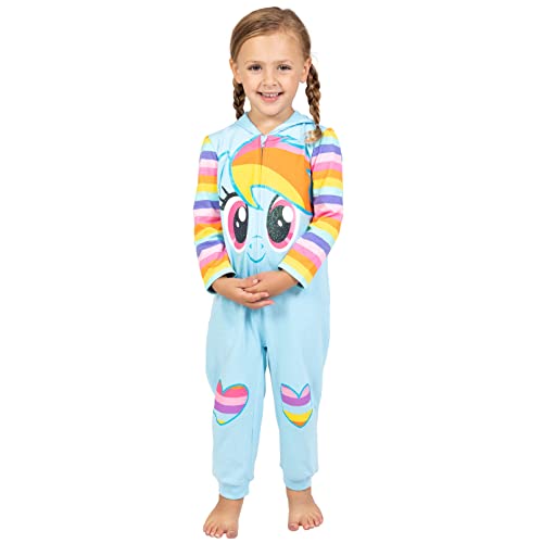My Little Pony Rainbow Dash Little Girls Fleece Zip-Up Hooded Costume Coverall Blue 7-8