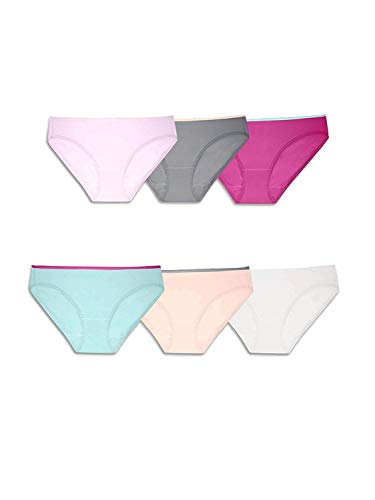 Fruit Of The Loom Womens Breathable Underwear, Moisture Wicking Keeps You Cool & Comfortable, Available Plus Size Bikini Style, Micro Mesh - Bikini - 6 Pack - Colors May Vary, 7 US