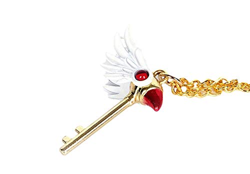 GK-O Anime Card Captor Kinomoto Sakura Star Wand Keyring Necklace Pendant Key Chain (Necklace)
