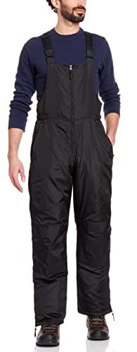 Bass Creek Outfitters Men's Snow Bib - Insulated Overall Ski Pants, Size X-Large, Black