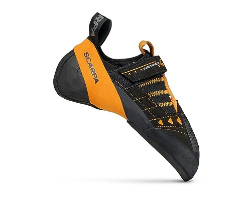 SCARPA Instinct VS Rock Climbing Shoes for Sport Climbing and Bouldering - Black/Orange - 11-11.5