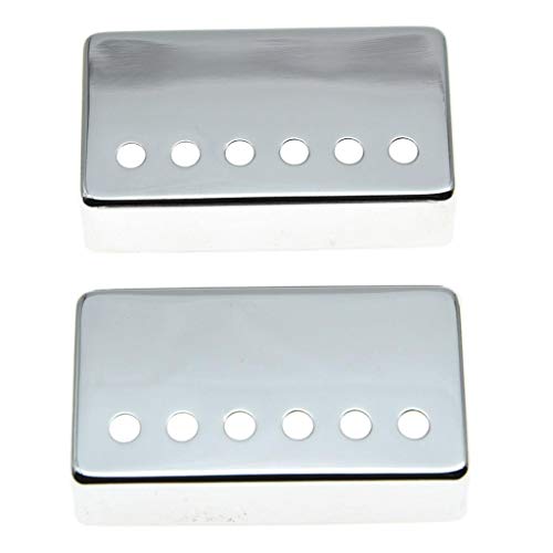Dopro Set of 2 Metal Humbucker Guitar Pickup Cover Brass Humbucker Pickup Covers 50mm/52mm Pole Spacing for Epi Les Paul Chromee Les Paul Chrome