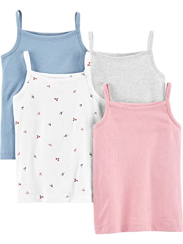Simple Joys by Carter's Toddler Girls' Tank Tops, Pack of 4, Pink/Blue Heather, 5T