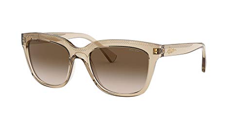 Ralph by Ralph Lauren Women's RA5261 Round Sunglasses, Shiny Transparent Brown/Gradient Brown, 53 mm